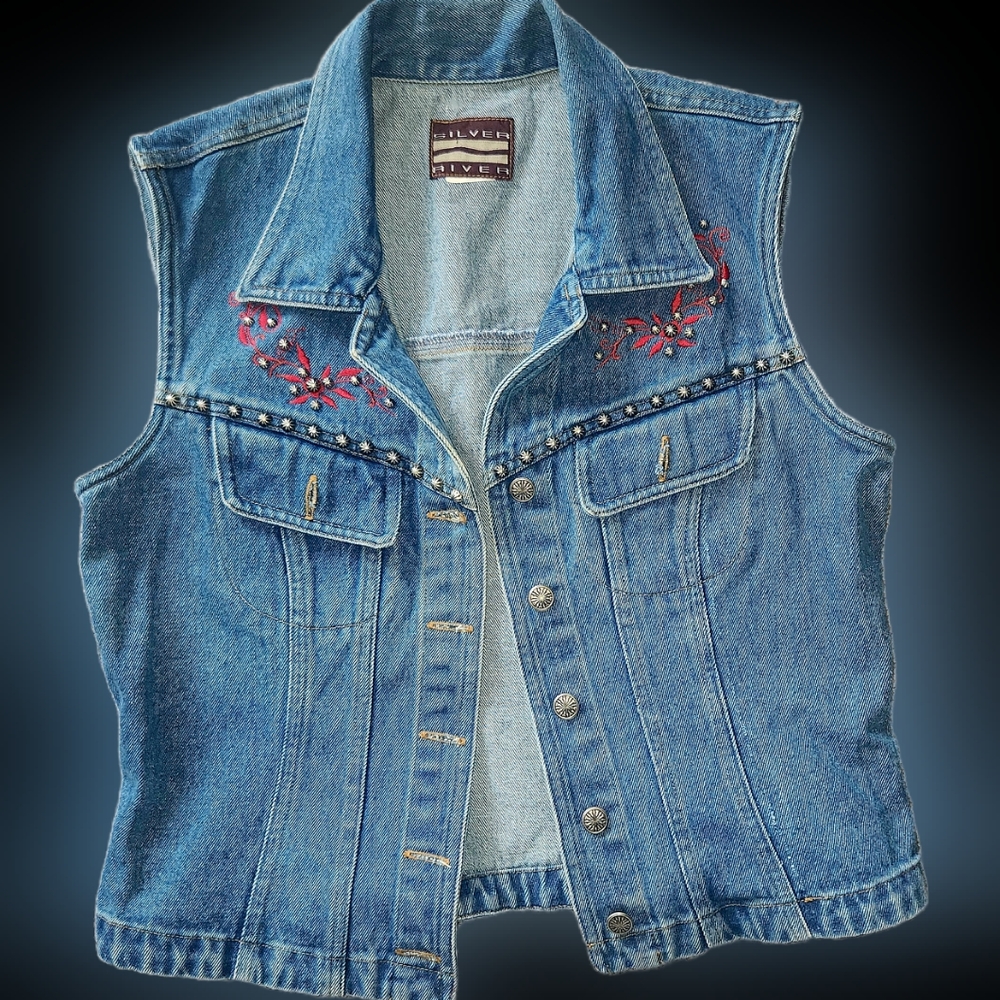 Denim Jean vest size L